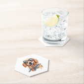 Dessous-de-verre En Papier Golden Retriever avec lunettes de soleil (En situation)