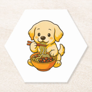 Dessous-de-verre En Papier Golden Retriever montrant ses compétences avec les