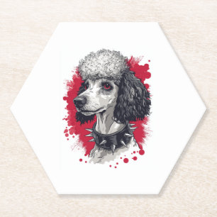 Dessous-de-verre En Papier Goth Poodle � Dark Aesthétique Chien