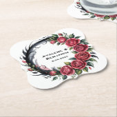 Dessous-de-verre En Papier Gothic Rose Wedding Frame (Incliné)