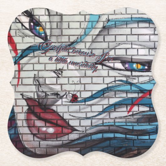 Dessous-de-verre En Papier Graffiti pour filles asiatiques (Devant)