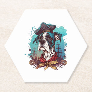 Dessous-de-verre En Papier Grand pirate de chien Dane