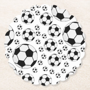 Dessous-de-verre En Papier Graphisme de ballon de football classique Fan de s