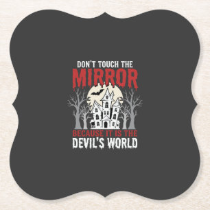 Dessous-de-verre En Papier Graphisme Monde des Diables Miroir Hanté Halloween