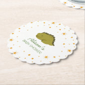Dessous-de-verre En Papier Green Dinosaur Twinkle Star Baby shower Party (Incliné)