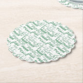 Dessous-de-verre En Papier Green White Inspiration Peace (Incliné)
