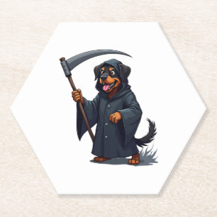 Dessous-de-verre En Papier Grimper Reaper Rottweiler Chien