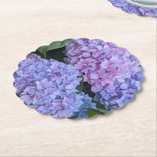 Dessous-de-verre En Papier Gros hortensias magnifiques Fleurs florales