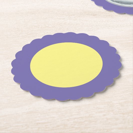 Dessous-de-verre En Papier Gros point jaune (Incliné)