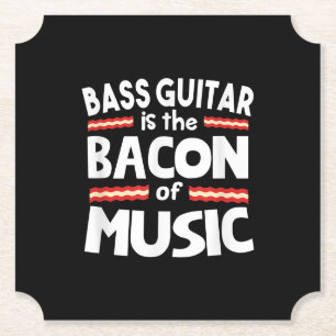 Dessous-de-verre En Papier Guitare Lover Basse Guitare Est Bacon De Musique