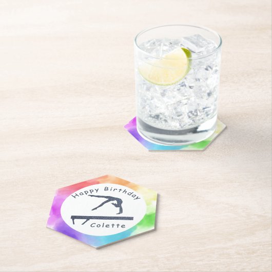 Dessous-de-verre En Papier Gymnastique Balayage de l'équilibre d'anniversaire (En situation)