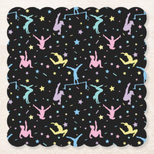 Dessous-de-verre En Papier Gymnastique Féminine Gymnastes avec Étoiles