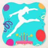 Dessous-de-verre En Papier Gymnastique fête d'anniversaire (Devant)