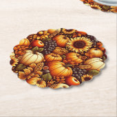 Dessous-de-verre En Papier Halloween/Automne/Automne/citrouille (Incliné)