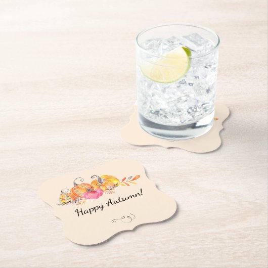 Dessous-de-verre En Papier Halloween Automne Automne Citrouilles aquarelle Pe (En situation)