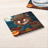 Dessous-de-verre En Papier Halloween/automne/loup-garou/dessin animé (Incliné)