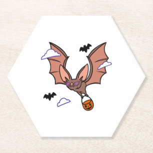 Dessous-de-verre En Papier Halloween chauve-souris volant mignonne