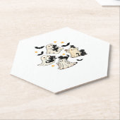 Dessous-de-verre En Papier Halloween Cute Ghosts Bats Noirs Chats surdimensio (Incliné)