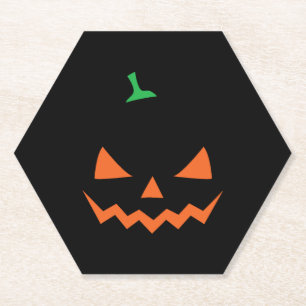 Dessous-de-verre En Papier Halloween - drôle de citrouille d'halloween