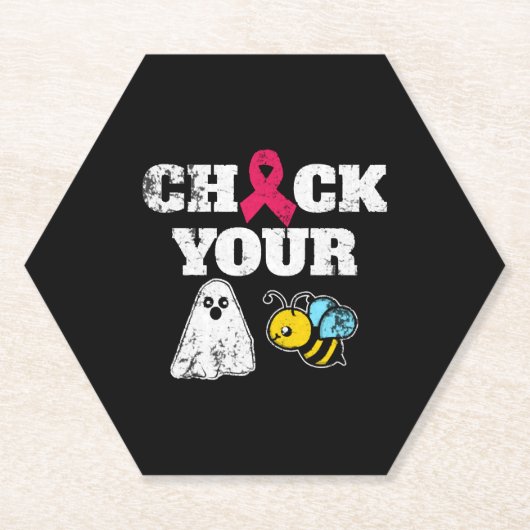 Dessous-de-verre En Papier Halloween du cancer du sein (Devant)