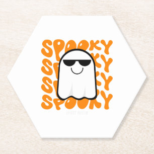 Dessous-de-verre En Papier Halloween Éffrayant orange noir