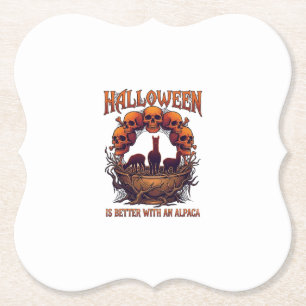 Dessous-de-verre En Papier Halloween Est Meilleur Alpaga Crânes Orange Araign