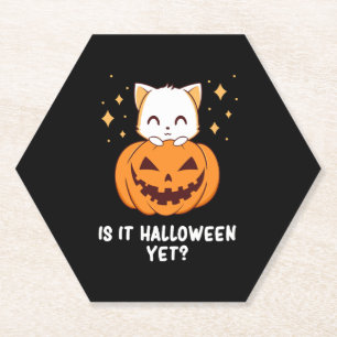Dessous-de-verre En Papier Halloween - Halloween Chat - Halloween mignonne