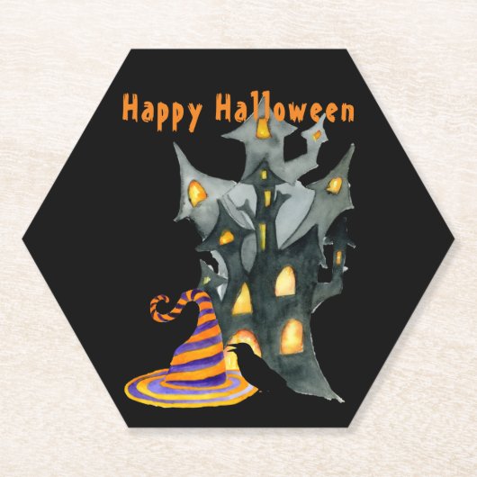 Dessous-de-verre En Papier Halloween Maison & Casquette (Devant)