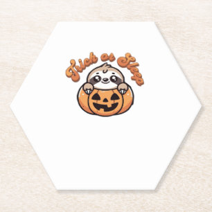Dessous-de-verre En Papier Halloween Sloth Trick ou Sleep Jote Slote Citrouil