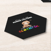 Dessous-de-verre En Papier Halloween Slothful Design, voici mon costum humain (Incliné)