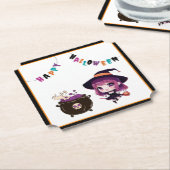 Dessous-de-verre En Papier Halloween/sorcière/automne/octobre (Incliné)