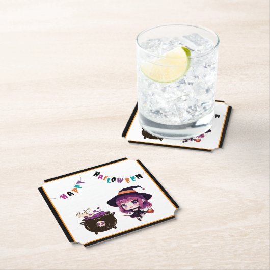 Dessous-de-verre En Papier Halloween/sorcière/automne/octobre (En situation)