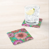 Dessous-de-verre En Papier "Hand-drawn Floral Delight Coaster Set" (En situation)