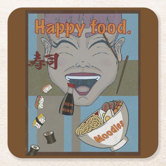 Dessous-de-verre en papier Happy food  (Devant)