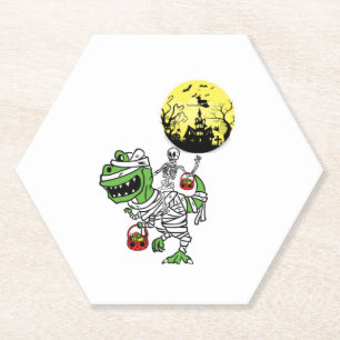 Dessous-de-verre En Papier Happy halloween dinosaure T Rex 6