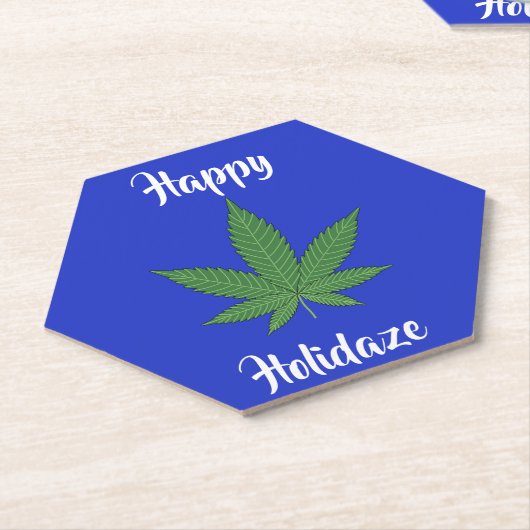 Dessous-de-verre En Papier Happy Holidaze Weed Leaf Holidays Personnalisés (Incliné)