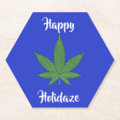 Dessous-de-verre En Papier Happy Holidaze Weed Leaf Holidays Personnalisés (Devant)