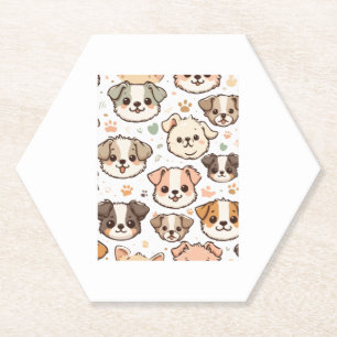 Dessous-de-verre En Papier Happy mignon Motif Puppies