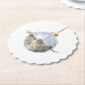 Dessous-de-verre En Papier Happy New Year Silver Ball (Incliné)