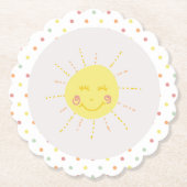 Dessous-de-verre En Papier Happy Sunshine polkadot Party Plaque papier (Devant)