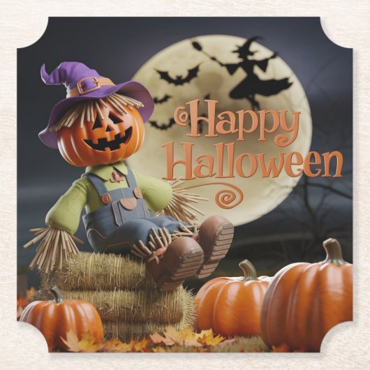 Dessous-de-verre En Papier Haunted House Halloween Dessous de verre (Devant)