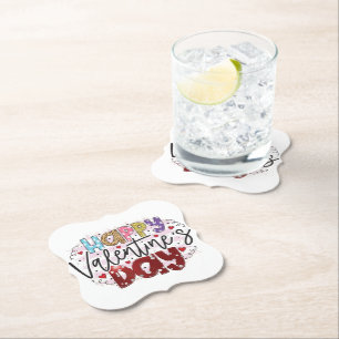 Dessous-de-verre En Papier Heureuse Sainte-Valentin moderne