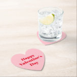 Dessous-de-verre En Papier Heureuse Sainte-Valentin rose rouge typographie mo<br><div class="desc">dessous de verre de papier coeur Heureuse Sainte-Valentin rose rouge moderne typographie de fête. Disponible en différentes formes et styles. Texte rouge entièrement personnalisable sur arrière - plan solide rose. Vous pouvez donc personnaliser et écrire la Bonne Saint-Galentin à la place.</div>