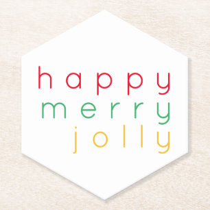 Dessous-de-verre En Papier HEUREUX JOIE JOLLY Dessous de verre papier Hexagon