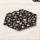 Dessous-de-verre En Papier Hexagon & Triangle rose & Brown sur Motif noir (Incliné)