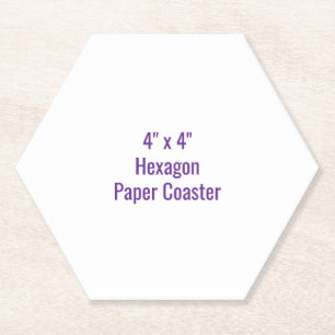 Dessous-de-verre En Papier Hexagone de 4" x 4"