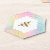 Dessous-de-verre En Papier hexagones conception abeille nid d'abeille (Incliné)