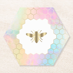 Dessous-de-verre En Papier hexagones conception abeille nid d'abeille