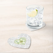 Dessous-de-verre En Papier Hibiscus & dentelle BLANC (En situation)