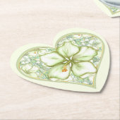 Dessous-de-verre En Papier Hibiscus & dentelle BLANC (Incliné)